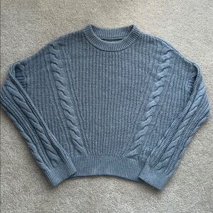 Abercrombie & Fitch Cable Knit Blue Sweater